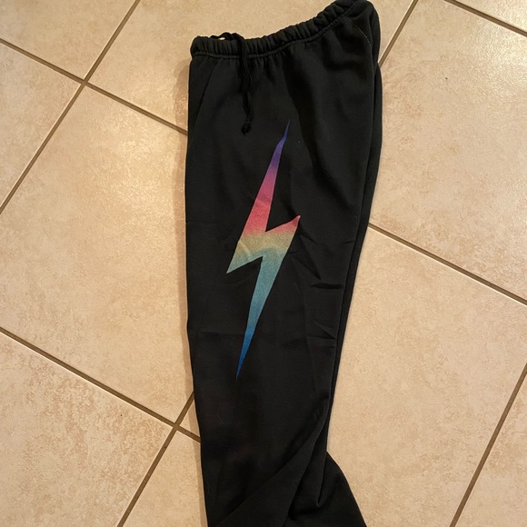 Aviator Nation Pants - Aviator Nation rainbow bolt Sweatpants